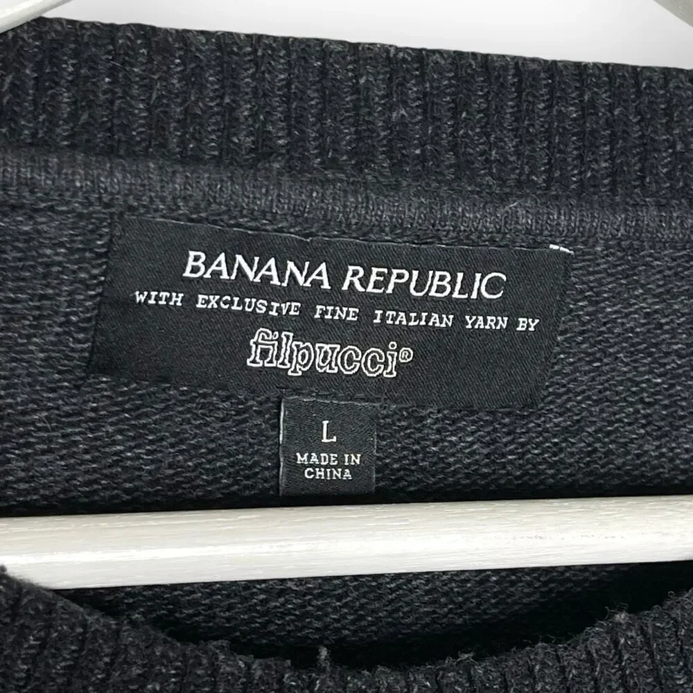 Banana Republic Filpucci Dark Gray Crewneck Sweater Men’s Size Large Wool Blend